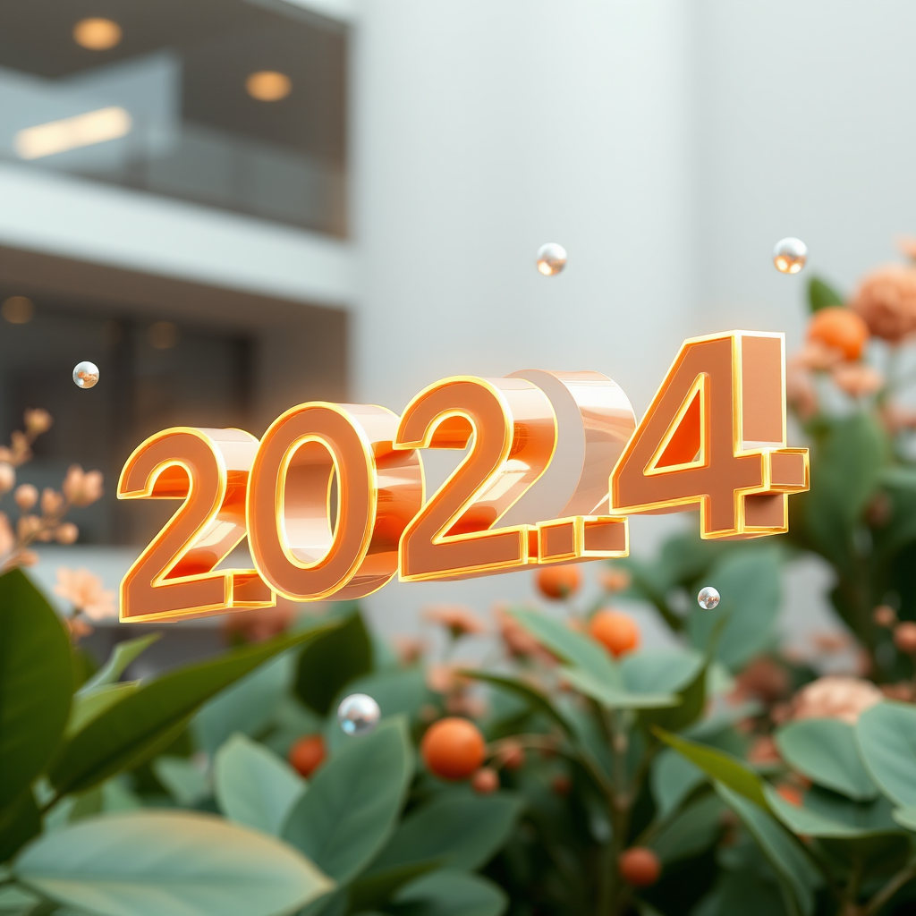 Tendencias de motion graphics 2024 con elementos de tipografía cinética, animaciones 3D y elementos interactivos en movimiento sobre fondo moderno