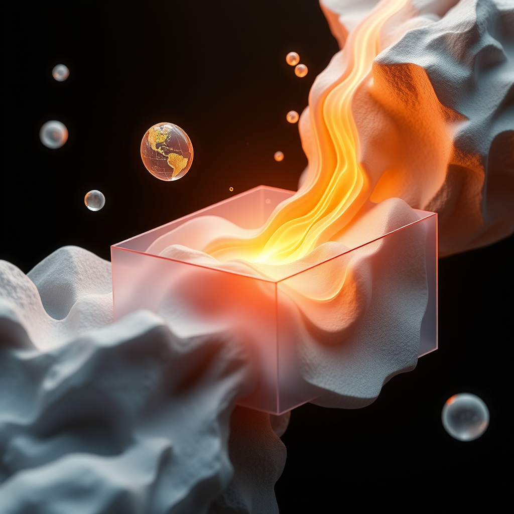 Elementos 3D integrados en diseño gráfico mostrando la fusión entre dimensiones en motion graphics modernos